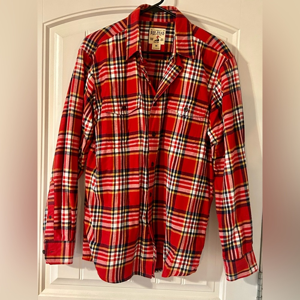 Red Head Plaid Flannel Shirt